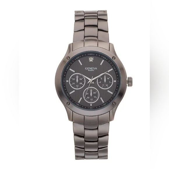 Geneva Men's Diamond Accent Chronograph Watch, New in Box!! - Picture 1 of 6
